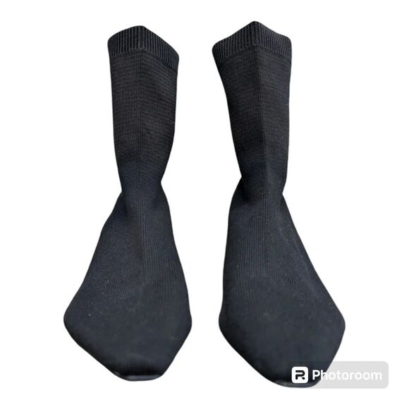 Zara Ribbed Knit Sock Ankle Boots Black EU36 US 5.5 - Picture 5 of 13